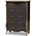 Black and Oak 5 Drawer Chest X58669