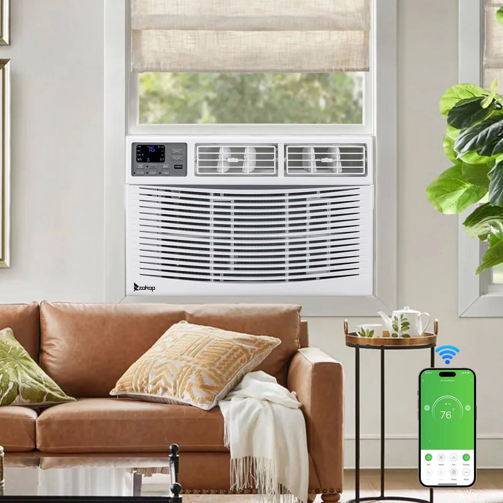 12000BTU 115V White Window-Mounted Air Conditioner with Remote Control P381048