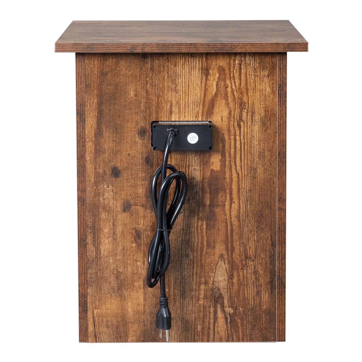 Vintage Nightstand with Charging Station, Industrial Bedside Cabinet G661