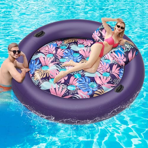 73" x 73" Inflatable Pool Float with Removable Pillow & Handles Y897870