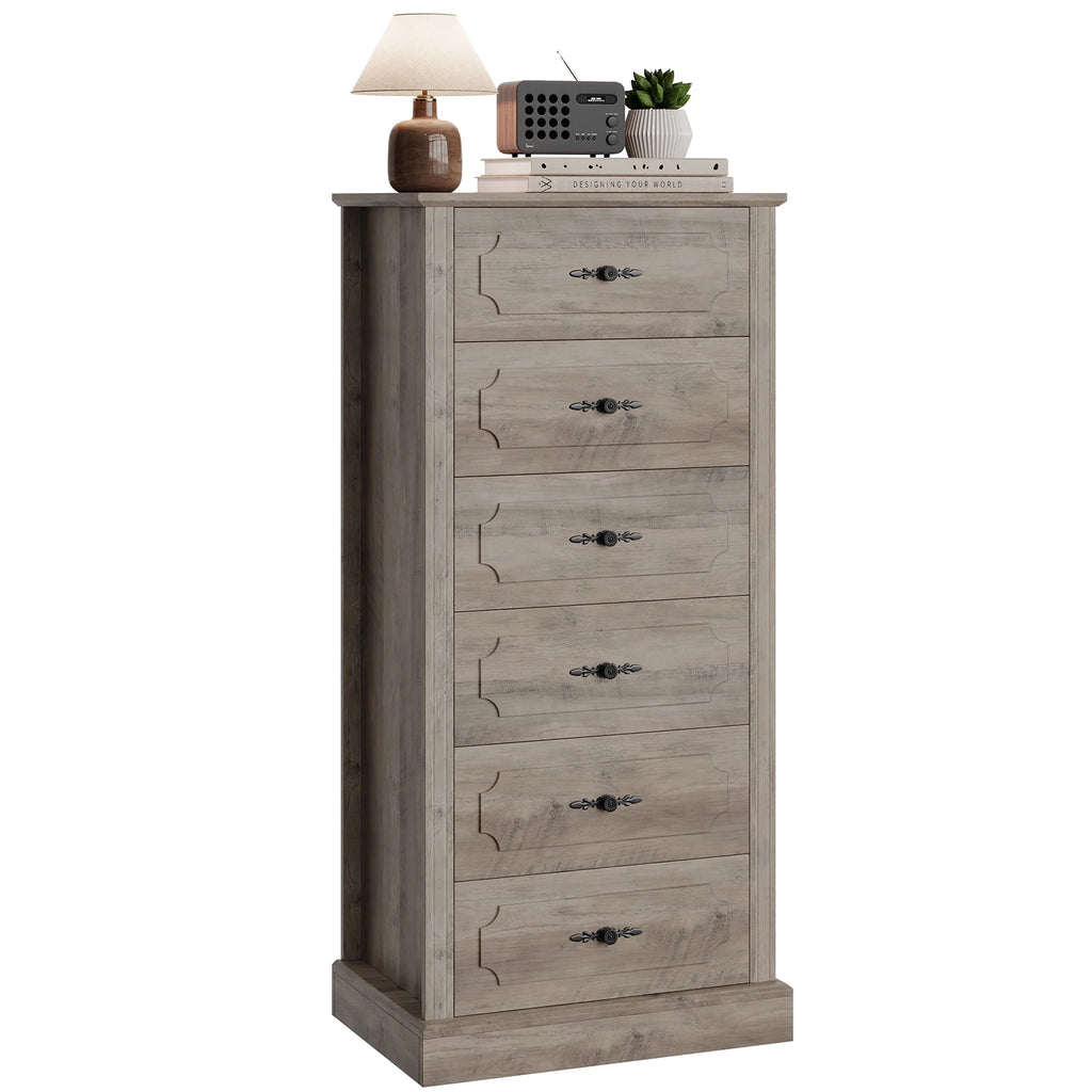 White 6 Drawer Wood Dresser A851845