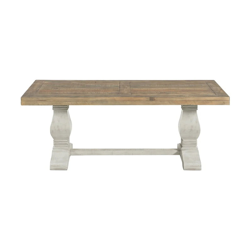 White 2-Piece Solid Wood Coffee Table & End Table Set S900