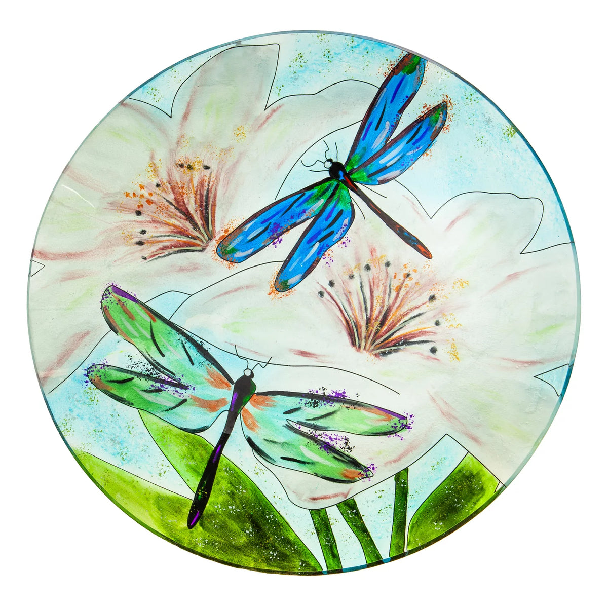 16" Glass Bird Bath with Stand P748
