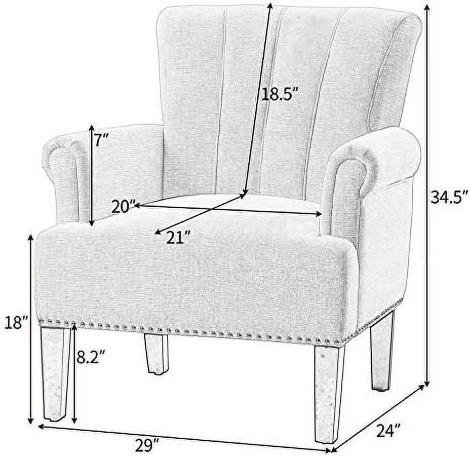 Polyester Upholstered Tufted Club Chair T646