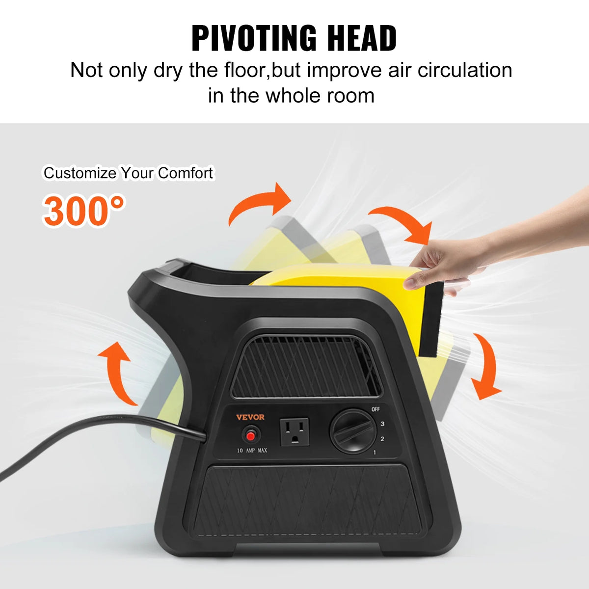 600 CFM 3-Speed Portable Floor Blower Fan J126137