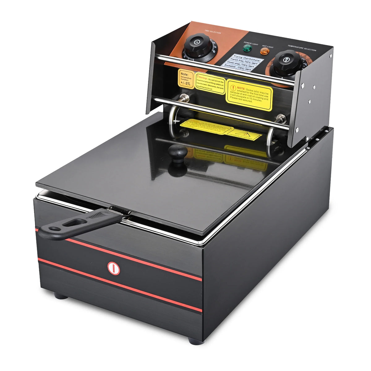 Commercial Electric Stainless Steel Deep Fryer with Basket & Lid S35886