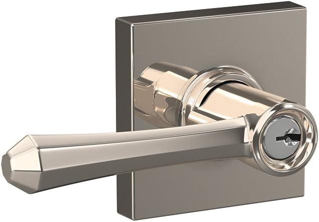 Polished Nickel Keyed Entry Lever Lock, Pack of 2 K688445
