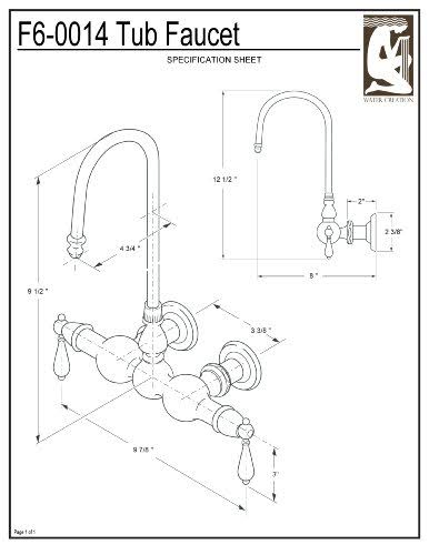 Vintage Classic Wall Mount Tub Faucet with Gooseneck Spout R4799