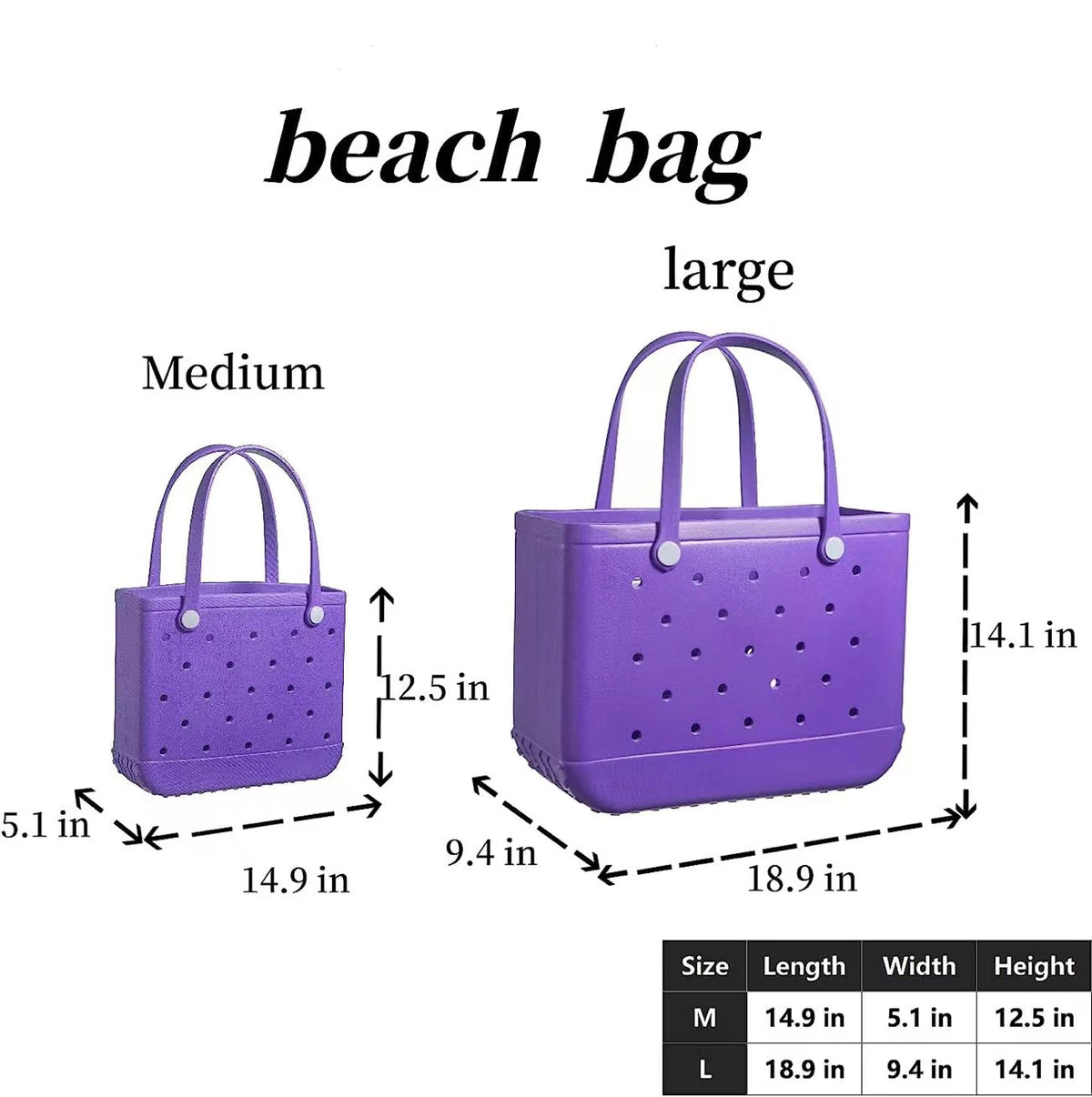 Purple EVA Waterproof Beach Bag I974