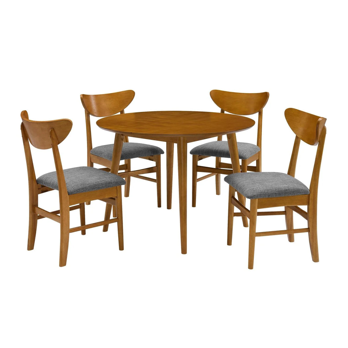 5 Pc Round Dining Set with 4 Wood Back Chairs H118