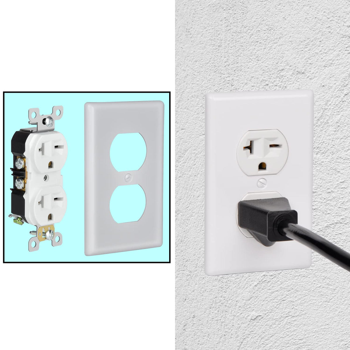 20Amp 250V 2 Pole 3 Wire White 10-Pack Wall Outlet Receptacle W2092