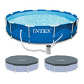 12'x30 Metal Frame Swimming Pool with Filter Pump & Pool Cover G5806