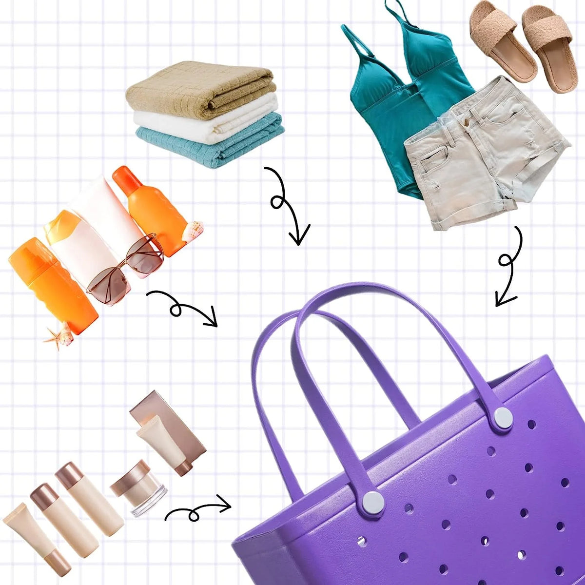 Purple EVA Waterproof Beach Bag I974