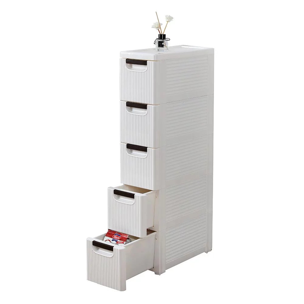 White 5 Drawer Rolling Storage Cart M34676