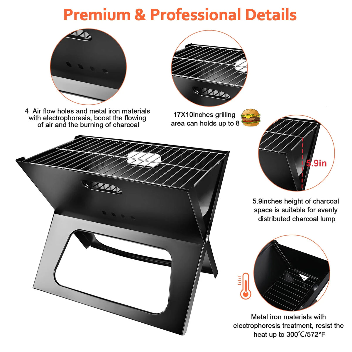 Portable Foldable Charcoal BBQ Grill E12154