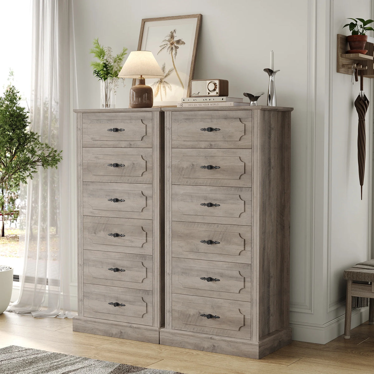 White 6 Drawer Wood Dresser A851845
