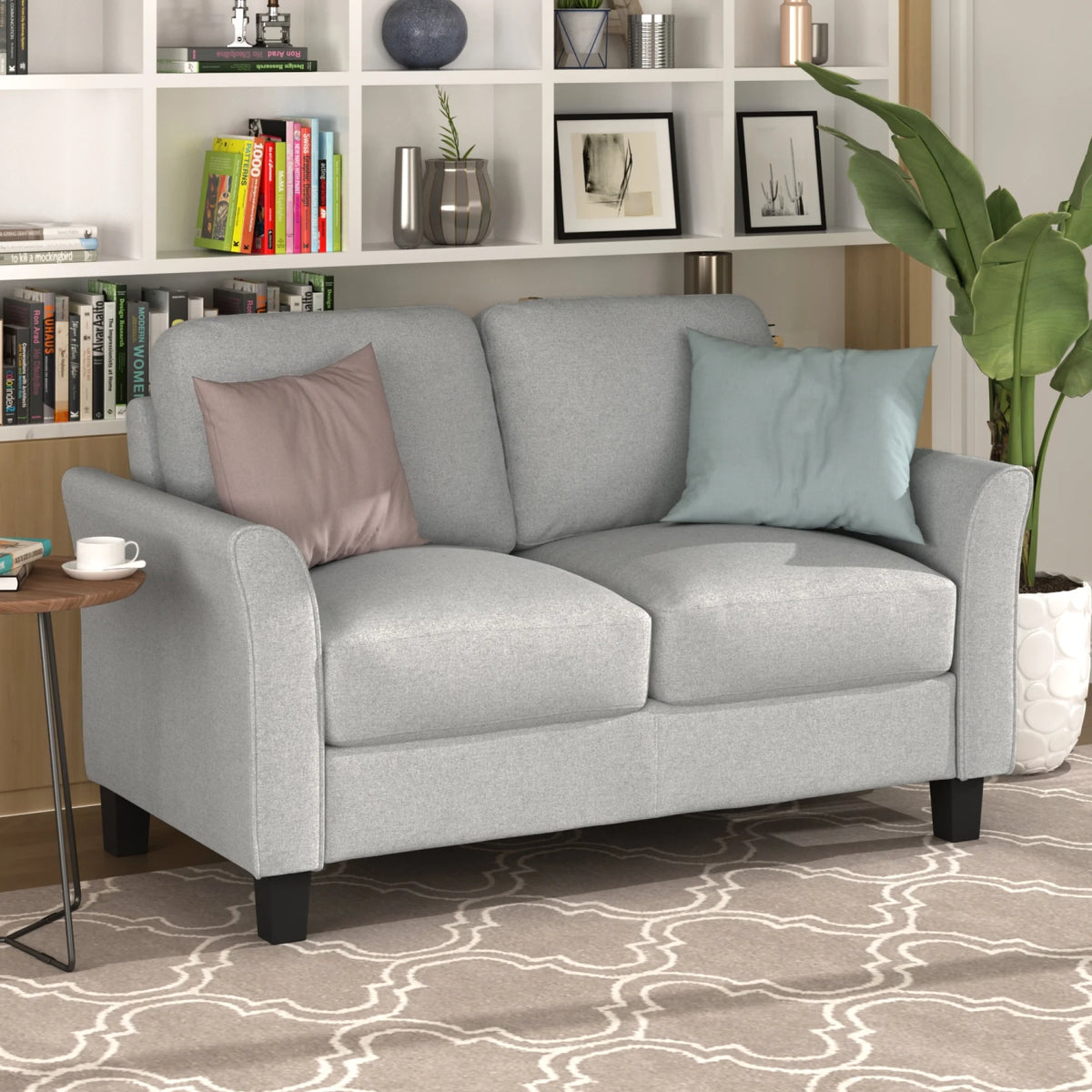 Light Gray Armrest Sofa Loveseat Chair 3-Seat Sofa C86509