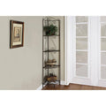 Brown Metal 4-Shelf Corner Bookcase E149949