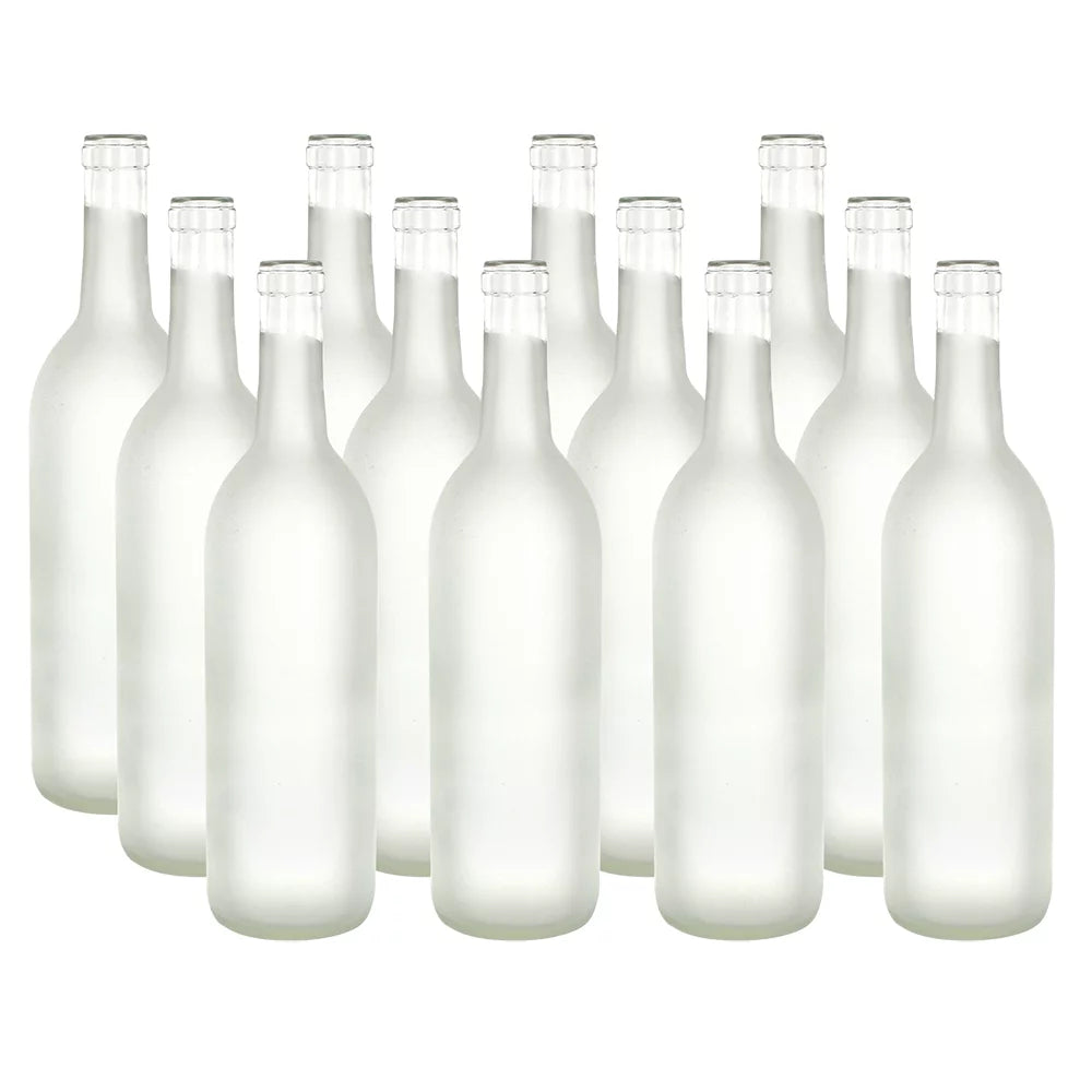 750 ml Frosted Glass Bordeaux Bottles, 48 Bottles U893087